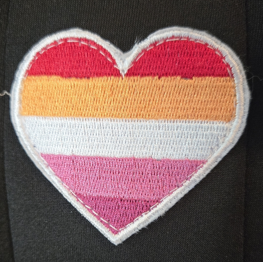 Bodyrage Black Pleated Mini Skirt With Rainbow And Colorful Embroidered Heart - Picture 3 of 6